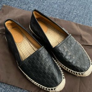 Authentic Gucci GG leather espadrille